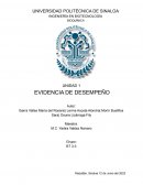 EVIDENCIA DE DESEMPEÑO Bioquímica