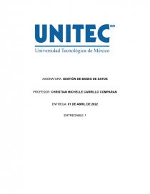 Entregable 1 Gestión de bases de datos. Página 1