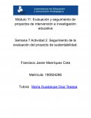 Seguimiento de la evaluación del proyecto de sustentabilidad