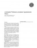 Evaluando Volumen constante Agotamiento Datos