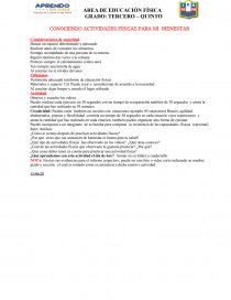 CONOCIENDO ACTIVIDADES FÍSICAS PARA MI BIENESTAR. Página 1