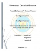 Inserción de la carrera de Sistemas de Información en el mercado laboral