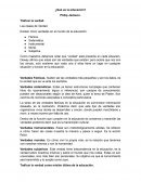 Philip Jackson.¿Qué es la educación?