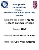 Principios de la numeración de hilados, densidad de hilo