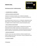 PROYECTO FINAL. PROFESIONALIZACIÓN Y EMPRENDURISMO