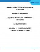 FORO PLANEACION FINANCIERA A LARGO PLAZO