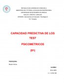 CAPACIDAD PREDICTIVA DE LOS TEST PSICOMETRICOS