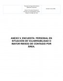 ENCUESTA PERSONAL EN SITUACIÓN DE VULNERABILIDAD O MAYOR RIESGO DE CONTAGIO POR ÁREA