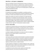 Politica, gobierno y estado