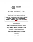 MAESTRÍA EN GERENCIA PUBLICA TRABAJO DE INVESTIGACION APLICADA