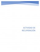 Actividad de recuperación Nutrición