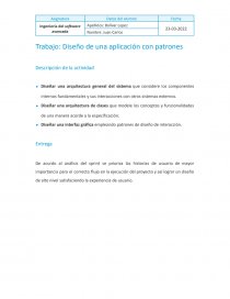 Trabajo: Diseño de una aplicación con patrones. Página 1