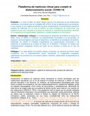 Plataforma de matrícula virtual para cumplir el distanciamiento social: COVID-19