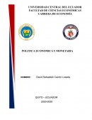 POLITICA ECONOMICA Y MONETARIA