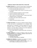 NORMAS DE CONDUCTA MAS USADOS POR LA POBLACION