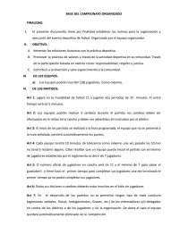 BASE DEL CAMPEONATO ORGANIZADO. Página 1