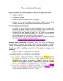 PLAN DE ANÁLISIS DE LA INFORMACIÓN - INVESTIGACIÓN