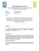 Aspectos Éticos y protocolos de la Investigación de los Estresores presentes en las áreas de atención en salud que influyen en el desarrollo de las actividades del personal de enfermería en la provincia de Tungurahua