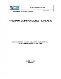 Programa inspecciones planeadas. Página 1