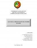 GUIA PARA LA PRESENTACIÓN DEL INFORME DE TESIS