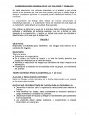 CONSIDERACIONES GENERALES DE LOS TALLERES Y TRABAJOS