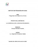 Preguntas de los tipos de currículo