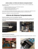 ¿Cómo realizar un Informe de Sistemas Computacionales?