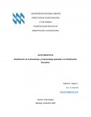 Planificación de la Enseñanza y el Aprendizaje aplicadas a la Planificación Educativa