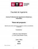 Aplicativo para calcular operaciones con matrices y mostrar su procedimiento de desarrollo