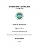 Subsistemas de Planificación del Talento Humano