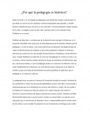¿Por qué la pedagogía es histórica?