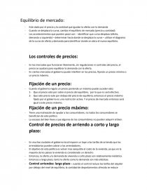 Equilibrio de mercado.Fijación de un precio. Página 1