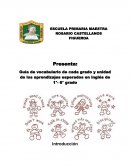 Guía de vocabulario de cada grado y unidad de los aprendizajes esperados en inglés de 1°- 6°