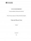 Plan de Tesis para optar por el título profesional de abogado