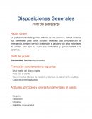 Disposiciones Generales Perfil del sobrecargo