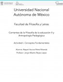 Corrientes de la Filosofía de la educación II y Antropología Pedagógica