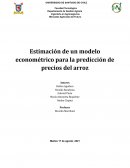 Estimación de un modelo econométrico para la predicción de precios del arroz