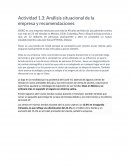 Actividad 1.3: Análisis situacional de la empresa y recomendaciones