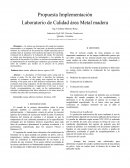 Propuesta Implementación Laboratorio de Calidad área Metal madera