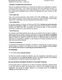 TEORÍAS O TENDENCIAS AXIOLÓGICAS. Página 1