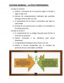 CULTURA GENERAL: LA ÉTICA PROFESIONAL