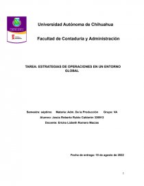 ESTRATEGIAS DE OPERACIONES EN UN ENTORNO GLOBAL. Página 1