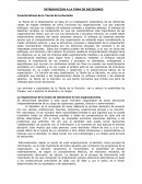 Características de la Teoría de la Decisión