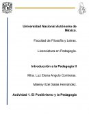 Actividad 1. El Positivismo y la Pedagogía