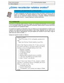 ¿Cómo recolectar relatos orales?