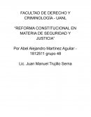 Reforma constitucional en materia de seguridad y justicia