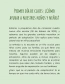 Primer día de clases: ¿Cómo ayudar a nuestros niños y niñas?