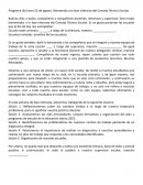 Programa de bienvenida CTE fase intensiva