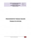 Procedimiento de trabajo seguro en oficina