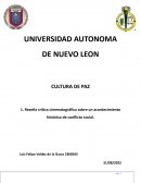 Reseña crítica cinematográfica sobre un acontecimiento histórico de conflicto social